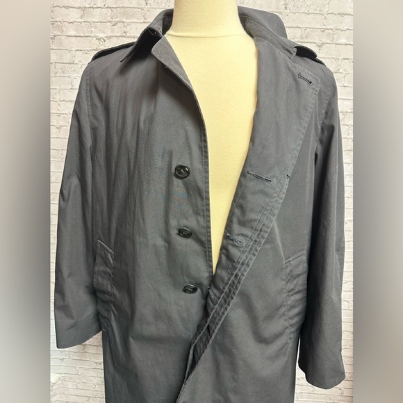 DSCP Quarterdeck Collection Mens Trench Coat Size 40S Removeable Liner Black - Picture 7 of 13